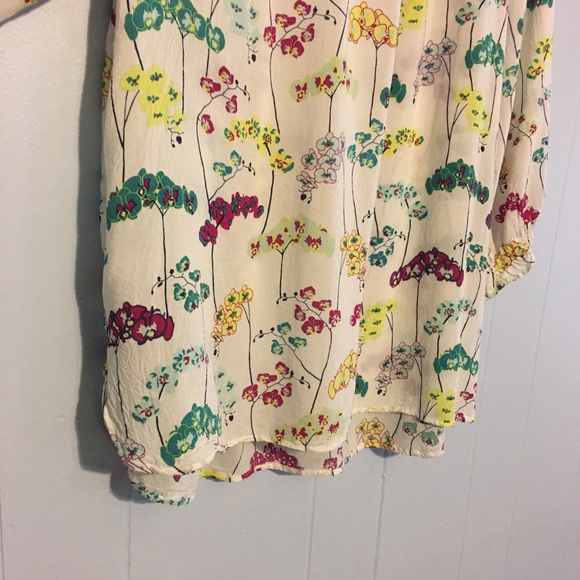Talbots Floral Peasant Top - Picture 7 of 8